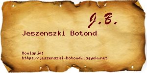 Jeszenszki Botond névjegykártya
